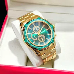 skylark Analog Watch - For Men New Green Dial Party Wedding Watch Golden Stylish Watch With Premium Quality-picture-20