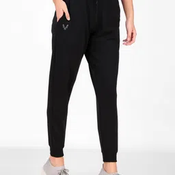 Women Solid Black Track Pants-image-3