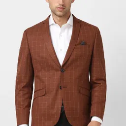 van heusen Men Checkered Single Breasted Formal Blazer-picture-24