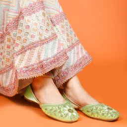 Women’s Embellished Ethnic Jutti Traditional Handmade Mojari Bead & Thread Work Bellies For Women-image-15