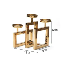 sage koncpt Glossy Gold Stainless (Set Of 3) Steel Candle Holder image 3