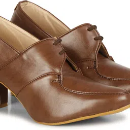 saheb Trendy High Heel Formal Shoes for Girls and Women Derby For Women image 3