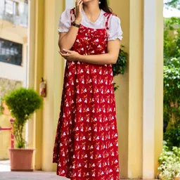 aashish Women Red Dungaree-picture-46