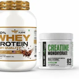 fitness flame 100% Whey Protein and Monohydrate Creatine 83 Servings | Coffee | 24gm protein | Creatine-picture-20