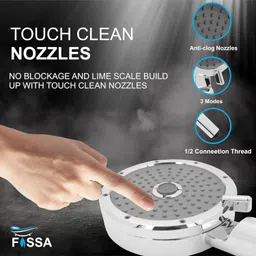 fossa 5"x 5" Wondra 3-Spray Multifunction Telephonic Shower Without 1 Meter Hose Pipe Handheld image 3