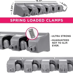 uknow Grey Plastic Broom Holder image 2