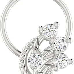 avsar Avira 14kt Cubic Zirconia White Gold Nose Wire-picture-26