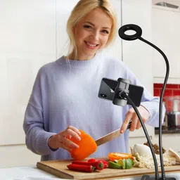 HIFY Selfie Ring Light , Single LED Light with Phone Holder And 3 Colour Modes, Dimmable Lighting for YouTube, Photo-Shoot, Video Shoot, Live Stream, Makeup & Vlogging Compatible with Lightweight Mini Collar Mic Ring Flash image 4