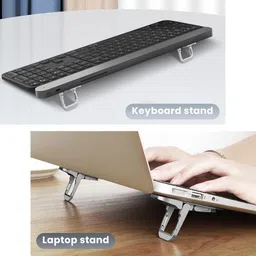 HASTHIP Adhesive Laptop Stand Feet Cooling Folding Risers Aluminium Floor and Desk Stand Laptop Stand with Adjustable Height Compatible with Universal Laptops image 2