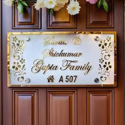 beamcarft Polypropylene GoldElegance Nameplate Golden Prestige Doorplate Name Plate-picture-27
