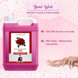 triangle ant Rose Handwash Liquid refill 5 L | Germ Protection | Soft Moisturized Can Hand Wash image 5
