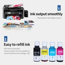tequo GT51 GT52 Compatible for HP Ink Tank 115,310,315,319,410,415,416,419 Printer Black + Tri Color Combo Pack Ink Bottle image 4