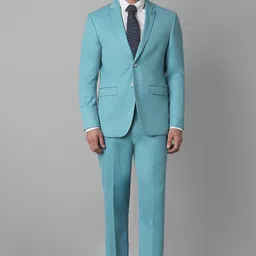 louis philippe Men Three Piece Suit Solid Suit image 3