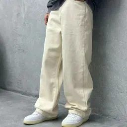 white leapard Men Loose Fit Mid Rise Beige Jeans-picture-19