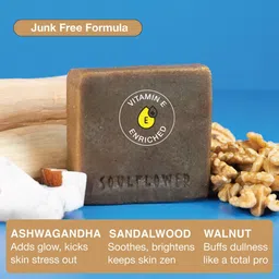 soulflower Cleansing Sandalwood Handmade Soap For Acne Control & Clogged Pores (100 g) image 2