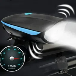 shrenik USB Rechargeable Waterproof Cycle LED 250 Lumens Horn 180DB Speaker Combination LED Front Light-picture-21