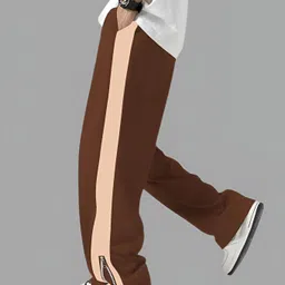 jaxcion Men Solid, Striped Beige Track Pants image 2