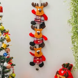 ecraftindia Multicolor Fabric Christmas Wall Hanging image 1