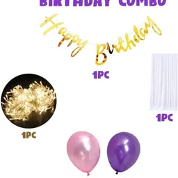 fun and flex Solid Net Curtain Decoration With Led For Birthday Decoration Purple pink set of 33 Balloon image 2