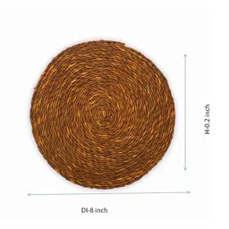 unravel india Lydia Yellow Sabai Grass (Set of 2) Trivet image 3