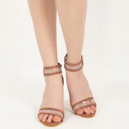 STYLZINDIA Open Toe Suede Block Heels-picture-27