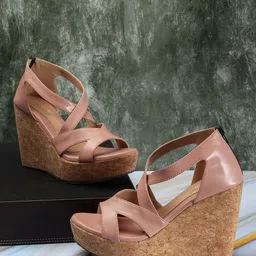 ICONICS Strappy Open Toe Wedges With Zip Closure-picture-17