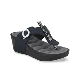 Adda Women Grey Solid Wedge Heels with Buckles image 2