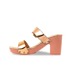 Khadims Open Toe Block Heels with Buckles image 5