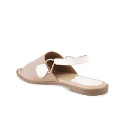 DIVASTRI Women Textured Open Toe Flats with Buckles image 5