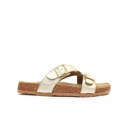 Maysun Textured Open Toe Flats image 4