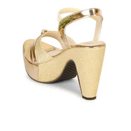 Denill Gold-Toned Embellished Block Heels image 3