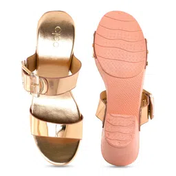 Khadims Open Toe Block Heels with Buckles image 3