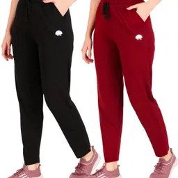 gaa Pack of 2 Women Solid Black Track Pants-picture-31
