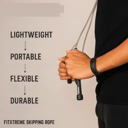 khargadham Combo of Skipping Rope & Hand Gripper for Strength Training,Cardio & Fitness Hand Grip/Fitness Grip image 2