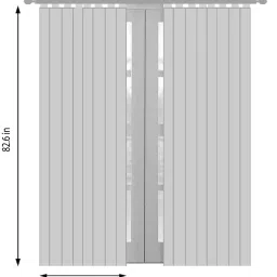 cortina White Polyester Abstract 7ft Sheer Eyelet 2 Pc Door Curtains image 4