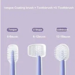 crazzyshopperz Baby Silicon Toothbrush 3 in 1 Set for Newborn Baby/Infants/Kids Ultra Soft Toothbrush image 2