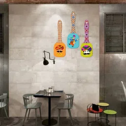 glpri Indian Culture Decorative Wooden Wall Hanging Spoon for Home Decor Pack of 3 image 4