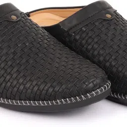 fausto Back Open Knit Design Casual Fashion Party Wedding Evening Cut Shoe Slip On Ethnic Mule For Men image 2