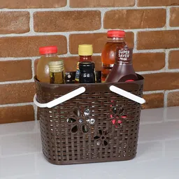 puthak Plastic Plastic Organizer Storage Baskets with Handles Storage Basket image 2