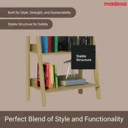 madesa Ladder Shelf Engineered Wood Open Book Shelf image 4