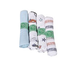 Moms Home Kids Set Of 4 Printed Organic Cotton Muslin Swaddles-picture-31