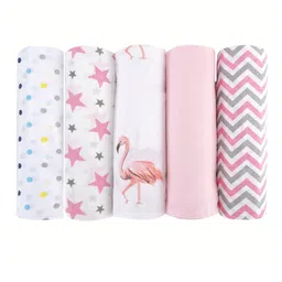 haus & kinder Infants Set of 5 Printed Pure Cotton Muslin Swaddle Wrap-picture-27