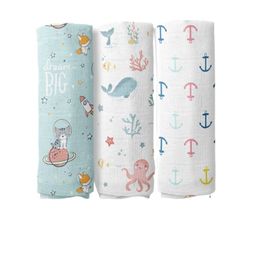haus & kinder Infant Kids Set of 3 Pure Cotton Printed Swaddles-picture-24
