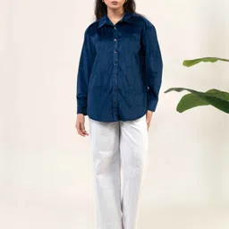 urban sundari Women Regular Fit Solid Spread Collar Casual Shirt-picture-12