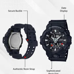 casio G-SHOCK GA-700-1BDR Black Dial Resin Strap Analog-Digital Watch - For Men G715 image 2