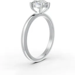 forever jewels 5Ct Pear Cut Moissanite Women 5 Prong Solitaire Ring 14K White Gold Plated Sterling Silver Moissanite Gold Plated Ring image 2