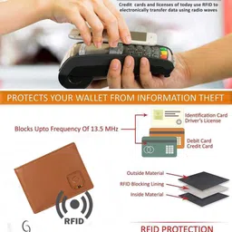 getoree Men Casual Beige Genuine Leather RFID Wallet - Regular Size image 5