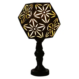 decorativeray Anitque Intricated Iron Base Metal Night Lamp (Black) image 4