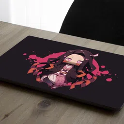 Advik Trendy Laptop Skin Sticker - nezuko -kamando cute - demon slay Premium Laminated Vinyl Laptop Skin Compatible for 15.6 inch image 2