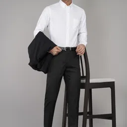 raymond Men Slim Fit Black Polyester Trousers image 2
